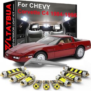 مجموعة أدوات الإضاءة الداخلية LED بديلة لسيارة Chevy Corvette C4 1984 1985 1986 1987 1988 1989 1990 1991 1992 1993 1994 1995 1996، مصابيح بيضاء فائقة السطوع 6000K + أداة تثبيت in Kuwait