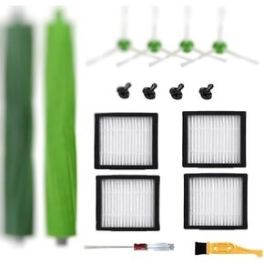 Replacement Parts Accessories Compatible for iRobot Roomba i7 i7+ i3 i3+ i4 i4+ i6 i6+ i8 i8+ j7 j7+/Plus I&J Series Vacuum Cleaner, Rubber Brushes HEPA Filters Side Brushes Vacuum Bags