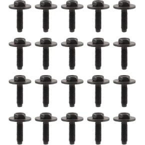 20pcs M6-1.0 Hex Head SEMS Body Bolts Splash Shield Srews Bumper Fender Under Cover Hood
