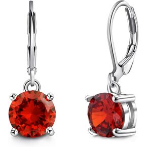 Red Garnet Earrings Birthstone Leverback Earrings for Women Vintage Burgundy Dangle Earrings for Women Fashion Maroon Earrings