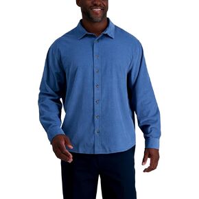 Haggar Men's Long Sleeve Casual Corduroy Button Down Shirt