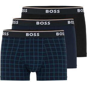 BOSS Men's 3-Pack Multi Design Bold Logo Trunks