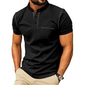 Sailwind Mens Henley Shirts Short Sleeve Summer Casual Classic Cotton T Shirts Pocket Button Shirt