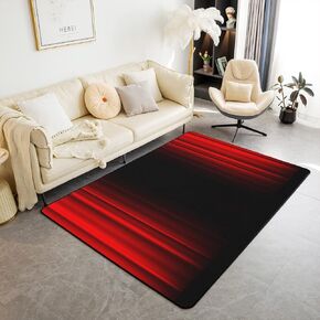 jejeloiu Ombre Red Black Living Room Rugs Area Rug 3x5 Geometric Stripe Accent Rug Set for Modern Art Indoor Floor Mat Non-Slip Ombre Effects Abstract Art Non Slip Area Runner Rug