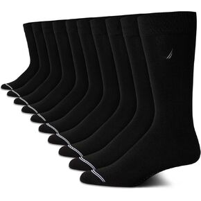 Nautica Men's Dress Socks - Solid Crew Socks (10 Pack)