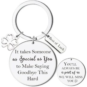 Coworker Leaving Gifts for Women - Funny Friendship Thank You Work Bestie Keychain Present for Friend Colleague Christmas