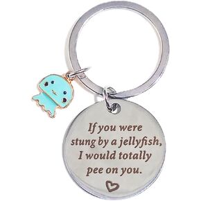 Funny Friend Keychains Friendship Gifts for Women Ghost Jellyfish BFF Keyring Decor