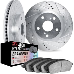 Dynamic Friction Company Front Brakes Pads and Rotors Kit| Front Brakes Rotors| HybriDynamic Front Rotors and Brake Pads Kit| Brake Kit| Fit 2021-2023 BMW X6, i4 eDrive