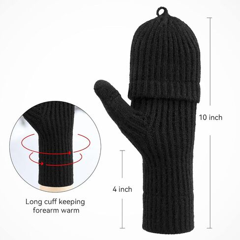 Cierto Winter Gloves for Women & Men | Convertible Fingerless Gloves for Cold Weather,Womens Warm Knit Mittens… in Kuwait