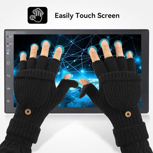 Cierto Winter Gloves for Women & Men | Convertible Fingerless Gloves for Cold Weather,Womens Warm Knit Mittens… in Kuwait