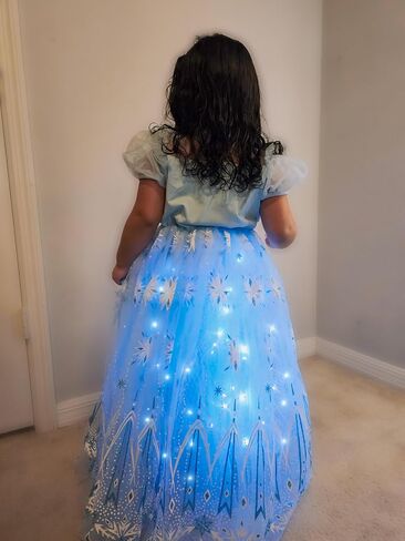 Girls LED Light Up Princess Dress Kids LED Halloween Costume Play Dress in Kuwait
