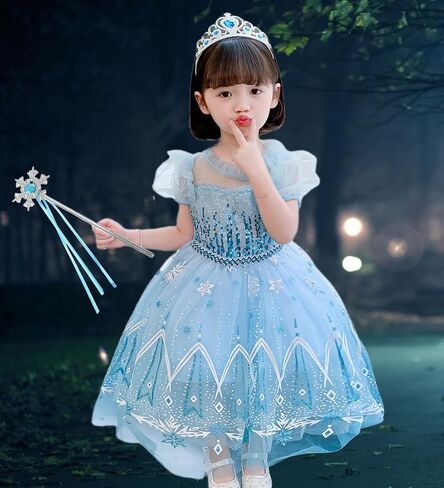Girls LED Light Up Princess Dress Kids LED Halloween Costume Play Dress in Kuwait