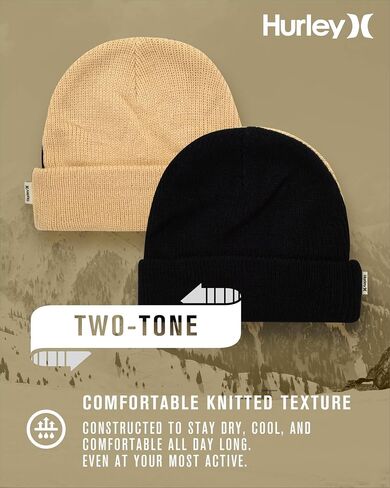 Hurley Women's Delaney Beanie Hat - Medium Fit Fashionable Double Layered Cable Knit Pattern - Winter Hats for Women in Saudi Arabia
