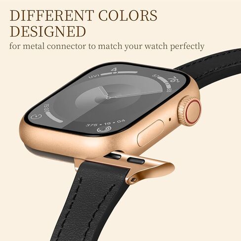 حزام WJK متوافق مع أساور ساعة Apple للنساء 40 مم 41 مم 42 مم 44 مم 45 مم 46 مم 38 مم SE 49 مم، حزام جلدي رفيع متوافق مع أساور iWatch للنساء سلسلة Ultra 2 10 9 8 7 6 5 4 3 2 1 in Kuwait