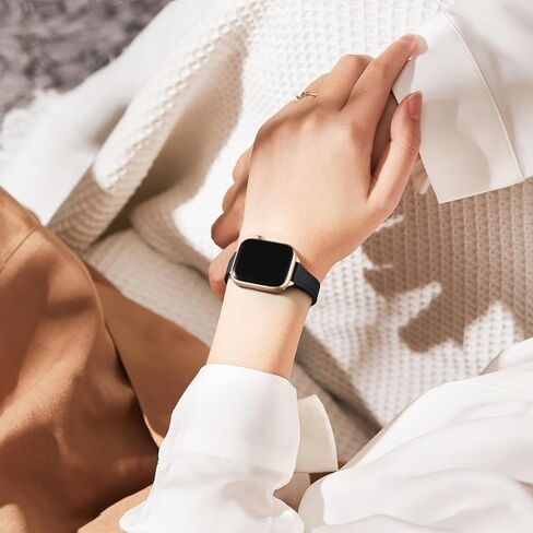 حزام WJK متوافق مع أساور ساعة Apple للنساء 40 مم 41 مم 42 مم 44 مم 45 مم 46 مم 38 مم SE 49 مم، حزام جلدي رفيع متوافق مع أساور iWatch للنساء سلسلة Ultra 2 10 9 8 7 6 5 4 3 2 1 in Kuwait