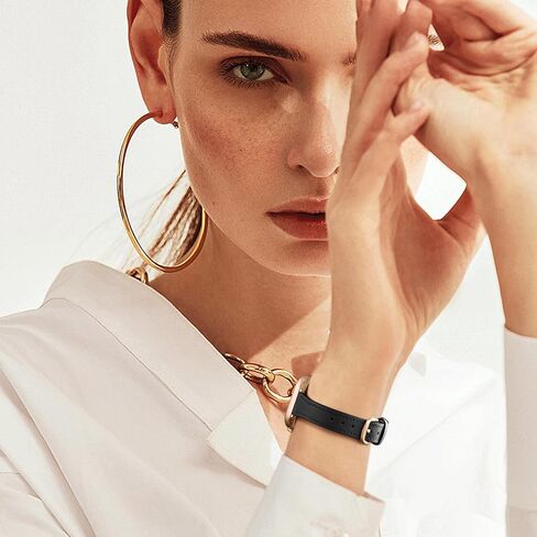 حزام WJK متوافق مع أساور ساعة Apple للنساء 40 مم 41 مم 42 مم 44 مم 45 مم 46 مم 38 مم SE 49 مم، حزام جلدي رفيع متوافق مع أساور iWatch للنساء سلسلة Ultra 2 10 9 8 7 6 5 4 3 2 1 in Kuwait