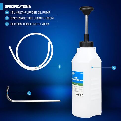 1.05 Quart / 1 Liter Multi-Purpose Oil Pump, Hand Fluid Transfer Pump for Engine, Transmission and Gear Oils, Precision Fluid Dispensing in Tight Spaces in Saudi Arabia