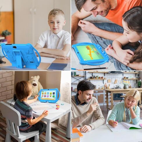 2024 Kids Tablet, 7 inch Android 12 Tablet for Kids, 4GB+32GB ROM+1TB Expand Quad-Core Toddler Tablet with Shockproof Case, BT, WiFi, Parental Control, 2MP+5MP Dual Camera, Games(Pink) in Kuwait
