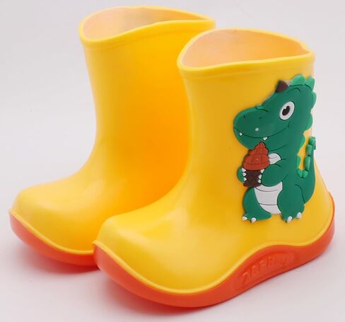 QIETION Kids Rain Boots, Toddler Rain Boots Waterproof Rubber Easy-On Kids Rain Boots for Girls and Boys in Saudi Arabia