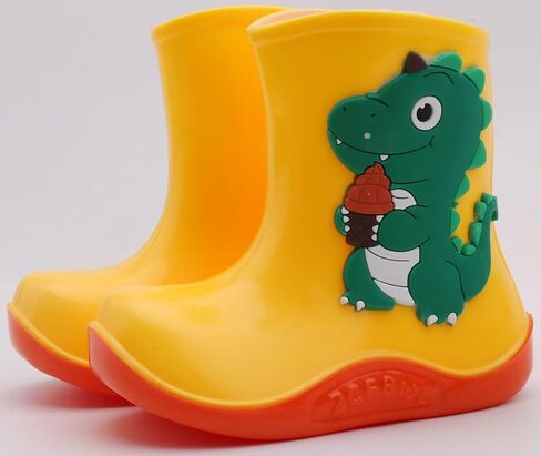 QIETION Kids Rain Boots, Toddler Rain Boots Waterproof Rubber Easy-On Kids Rain Boots for Girls and Boys in Saudi Arabia