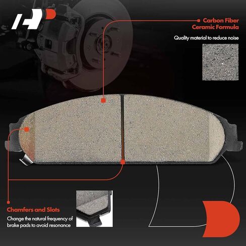 A-Premium Front Ceramic Disc Brake Pads Set Compatible with Select Chrysler and Dodge Models - 200/Avenger 2013-2014, 300 2005-2020, Caliber 2008-2009, Challenger 2009-2020, Charger 2006-2020, Magnum in Kuwait