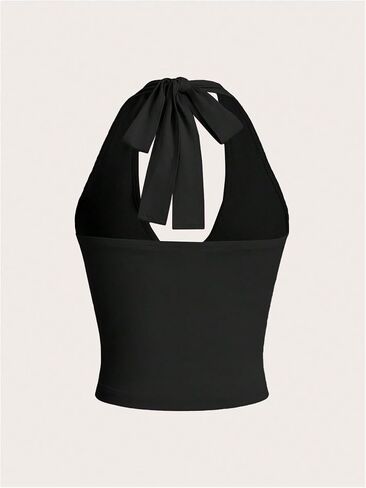 SOLY HUX Women's Halter Tops V Neck Tie Backless Summer Crop Tank Top in Saudi Arabia