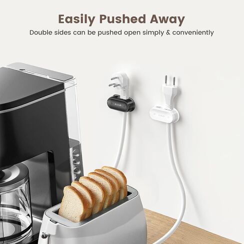 5 Pack Magnetic Cord Organizer - Aollop Desk Cable Management Clips, Cord Holder for Nightstand [1s Push-Pull] Safe and Harmless Adhesive Cable Holder Clips for Nightstand Home Wall Car Office, Black in Saudi Arabia
