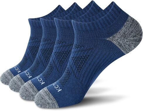 Anti-odor Low Cut Ankle Socks For Men & Women (4 Pairs) Cushioned Arch Support Socks in Kuwait