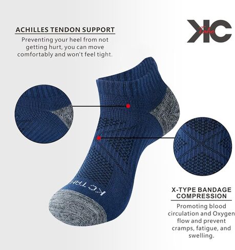 Anti-odor Low Cut Ankle Socks For Men & Women (4 Pairs) Cushioned Arch Support Socks in Kuwait