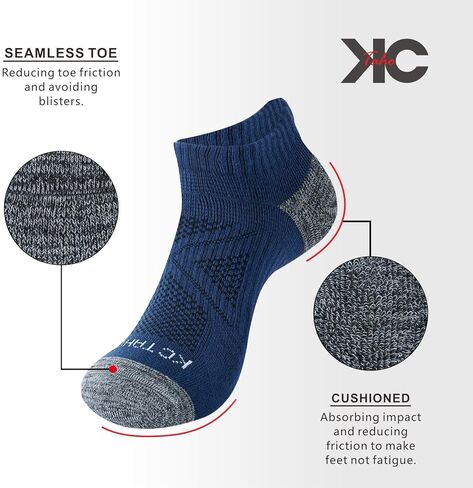 Anti-odor Low Cut Ankle Socks For Men & Women (4 Pairs) Cushioned Arch Support Socks in Kuwait