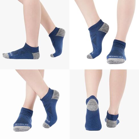 Anti-odor Low Cut Ankle Socks For Men & Women (4 Pairs) Cushioned Arch Support Socks in Kuwait