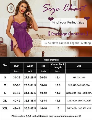 Avidlove Womens Babydoll Lingerie Lace Chemise Floral Sexy Nightgown Embroidered Lingerie Dress Boudoir Nightie in Saudi Arabia