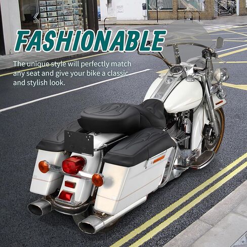 MoKitDora Saddlebag غطاء حمالة الصدر يغطي جلد ستوكات متوافق مع 1993-2013 Harley Touring FL Road King Road Glide Electra Glide Street Glide، مخيط باللهب in Kuwait