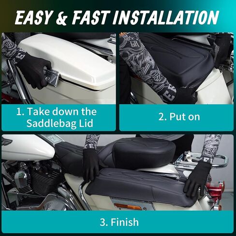 MoKitDora Saddlebag غطاء حمالة الصدر يغطي جلد ستوكات متوافق مع 1993-2013 Harley Touring FL Road King Road Glide Electra Glide Street Glide، مخيط باللهب in Kuwait