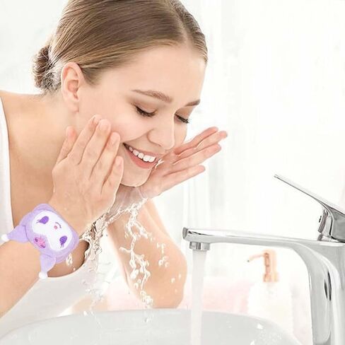 Kawaii Spa Headband and Wristband Set for Face Washing, Cute Soft Skincare Headbands for Women Girls, Fluffy Makeup Headband for Washing Face, Bath, Shower, Beauty in Kuwait