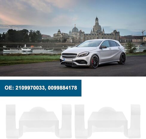 ECSiNG 40 قطعة من أبازيم تثبيت تزيين باب السيارة 2109970033 0099884178 متوافقة مع موديلات Mercedes-Benz C-Klasse/E-Klasse/CLK باللون الأبيض in Saudi Arabia