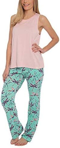 مونكي مونكي للسيدات فتحة رقبة واسعة وظهر مقسم، طقم بيجامة فائق النعومة مكون من 3 قطع (أخضر، X-Large) in Kuwait