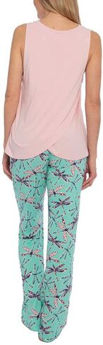 مونكي مونكي للسيدات فتحة رقبة واسعة وظهر مقسم، طقم بيجامة فائق النعومة مكون من 3 قطع (أخضر، X-Large) in Kuwait