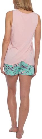 مونكي مونكي للسيدات فتحة رقبة واسعة وظهر مقسم، طقم بيجامة فائق النعومة مكون من 3 قطع (أخضر، X-Large) in Kuwait