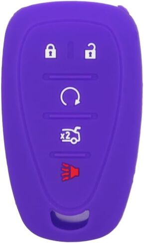 SEGADEN Silicone Cover Protector Case Holder Skin Jacket Compatible with Chevrolet 5 Button Smart Remote Key Fob 4+1 BTN CV4619 Deep Purple in Kuwait