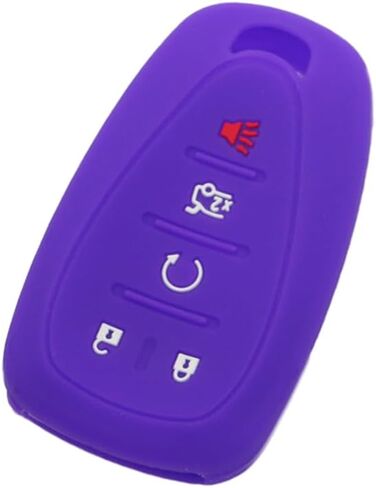 SEGADEN Silicone Cover Protector Case Holder Skin Jacket Compatible with Chevrolet 5 Button Smart Remote Key Fob 4+1 BTN CV4619 Deep Purple in Kuwait