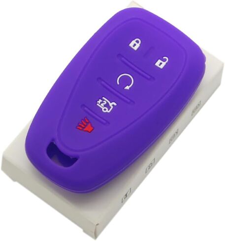 SEGADEN Silicone Cover Protector Case Holder Skin Jacket Compatible with Chevrolet 5 Button Smart Remote Key Fob 4+1 BTN CV4619 Deep Purple in Kuwait