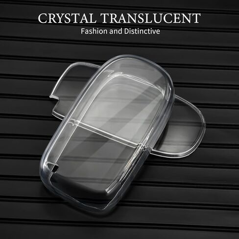 OFFCURVE Transparent Key Fob Cover for Dodge Key Fob Case for Dodge Charger Challenger Dart Journey Durango Grand Caravan RAM Chrysler 200 300 Smart Key Car Accessories Key Protector, Black in Saudi Arabia