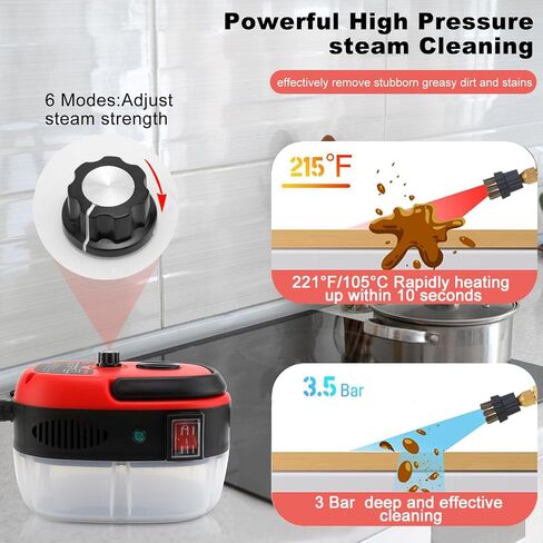 Handheld SteamShot Cleaner, Multipurpose Portable High Pressure Steamer with Safety Lock and Accessories for Carpet, Couch, Clothes,Upholstery,Kitchen, Bathroom，Furniture,Yellow in Saudi Arabia