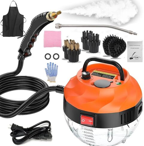 Handheld SteamShot Cleaner, Multipurpose Portable High Pressure Steamer with Safety Lock and Accessories for Carpet, Couch, Clothes,Upholstery,Kitchen, Bathroom，Furniture,Yellow in Saudi Arabia
