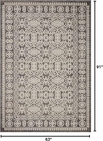 سجادة Loloi II Rainier Collection RAI-02 Pebble/عاجي، للاستخدام الداخلي/الخارجي مقاس 5'-3" x 7'-7" in Kuwait