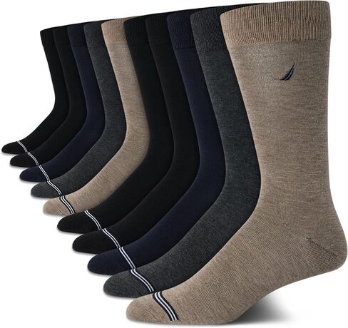 Nautica Men's Dress Socks - Solid Crew Socks (10 Pack) in Saudi Arabia
