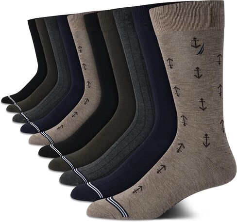Nautica Men's Dress Socks - Solid Crew Socks (10 Pack) in Saudi Arabia
