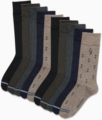 Nautica Men's Dress Socks - Solid Crew Socks (10 Pack) in Saudi Arabia