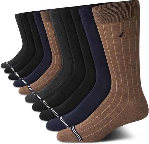 Nautica Men's Dress Socks - Solid Crew Socks (10 Pack) in Saudi Arabia